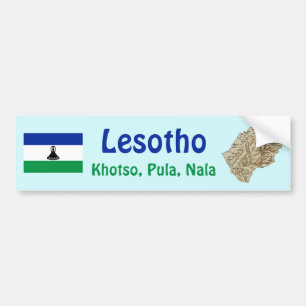Para Coche Pegatina de la bandera y el mapa de Lesotho