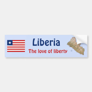 Para Coche Pegatina de la bandera y el mapa de Liberia