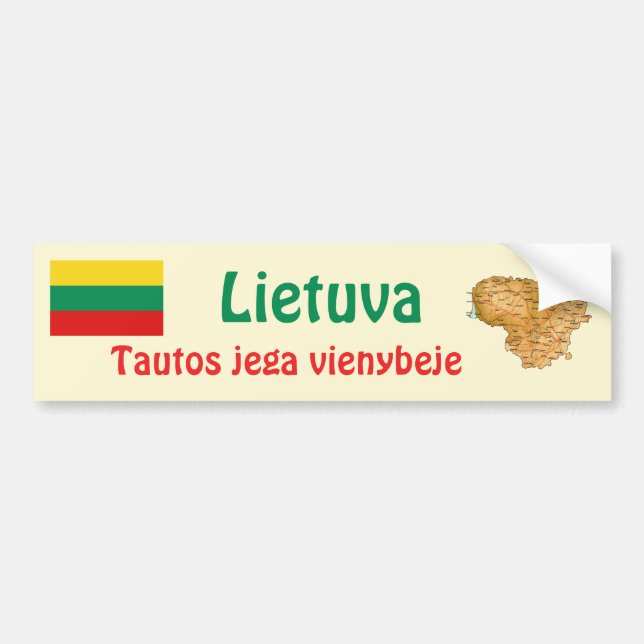 Para Coche Pegatina de la bandera y el mapa de Lituania (Frente)