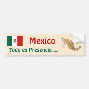 Para Coche Pegatina de la bandera y el mapa de México