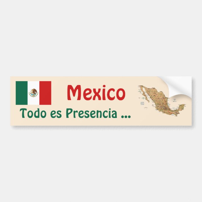 Para Coche Pegatina de la bandera y el mapa de México (Frente)