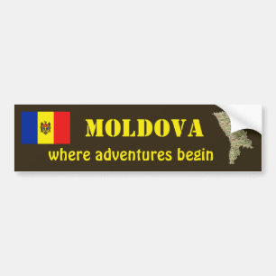 Para Coche Pegatina de la bandera y el mapa de Moldavia