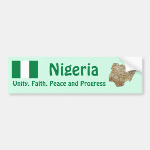 Para Coche Pegatina de la bandera y el mapa de Nigeria