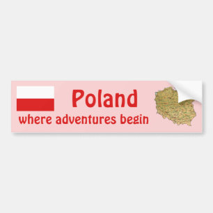 Para Coche Pegatina de la bandera y el mapa de Polonia