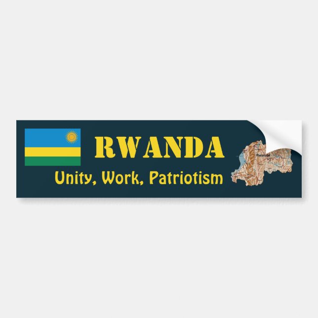 Para Coche Pegatina de la bandera y el mapa de Ruanda (Frente)