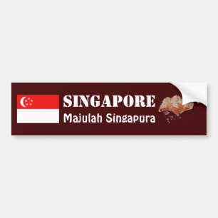 Para Coche Pegatina de la bandera y el mapa de Singapur