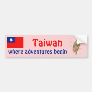 Para Coche Pegatina de la bandera y el mapa de Taiwán