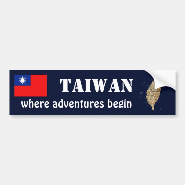 Para Coche Pegatina de la bandera y el mapa de Taiwán (Frente)