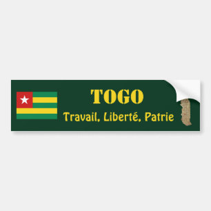 Para Coche Pegatina de la bandera y el mapa de Togo