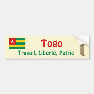 Para Coche Pegatina de la bandera y el mapa de Togo