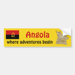 Para Coche Pegatina de la bandera y mapa de Angola