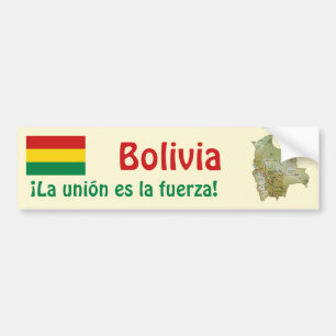 Para Coche Pegatina de la bandera y mapa de Bolivia