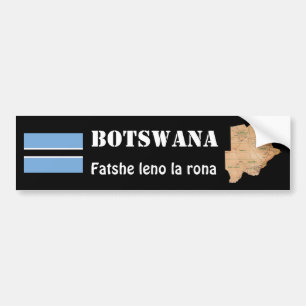 Para Coche Pegatina de la bandera y mapa de Botsuana