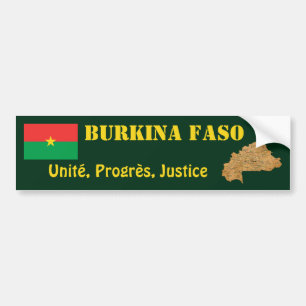 Para Coche Pegatina de la bandera y mapa de Burkina Faso