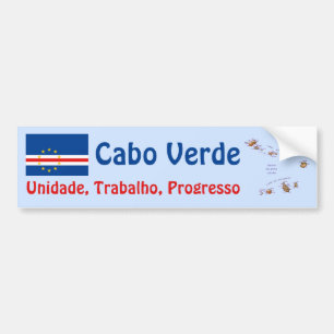 Para Coche Pegatina de la bandera y mapa de Cabo Verde