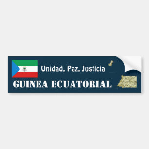 Para Coche Pegatina de la bandera y mapa de Guinea Ecuatorial