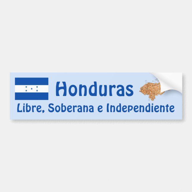 Para Coche Pegatina de la bandera y mapa de Honduras (Frente)