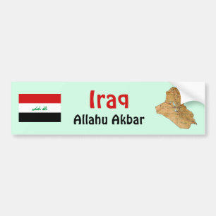 Para Coche Pegatina de la bandera y mapa de Irak