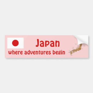 Para Coche Pegatina de la bandera y mapa de Japón