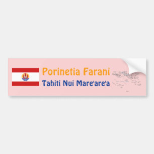 Para Coche Pegatina de la bandera y mapa de la Polinesia Fran