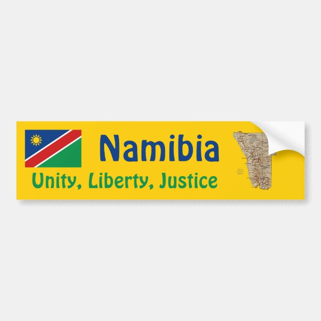 Para Coche Pegatina de la bandera y mapa de Namibia (Frente)