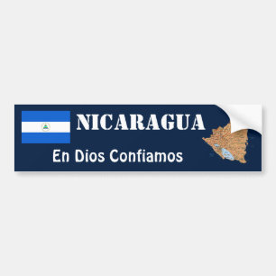 Para Coche Pegatina de la bandera y mapa de Nicaragua