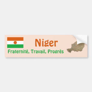 Para Coche Pegatina de la bandera y mapa de Níger