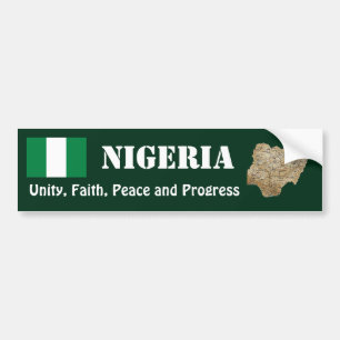 Para Coche Pegatina de la bandera y mapa de Nigeria