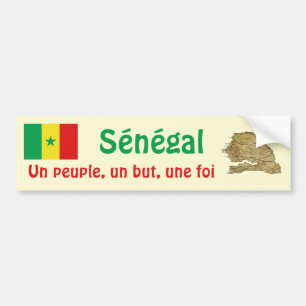 Para Coche Pegatina de la bandera y mapa de Senegal