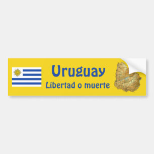 Para Coche Pegatina de la bandera y mapa de Uruguay