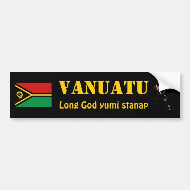 Para Coche Pegatina de la bandera y mapa de Vanuatu (Frente)