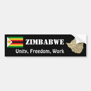 Para Coche Pegatina de la bandera y mapa de Zimbabue