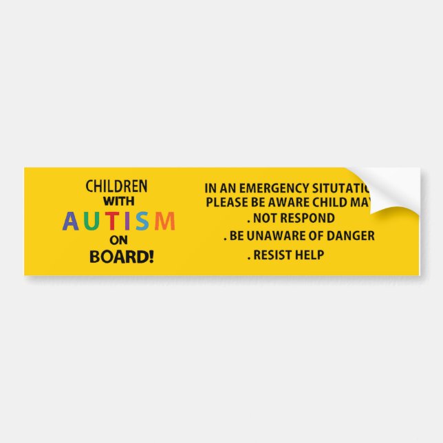 Para Coche Pegatina de la Decal del Camión de Autismo Infanti (Frente)