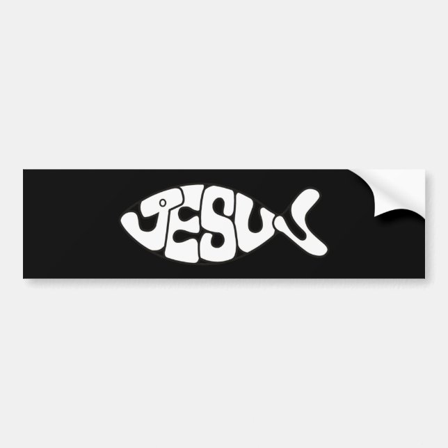 Para Coche Pegatina de los pescados de Jesús (Frente)