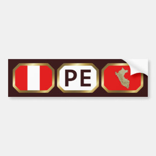 Para Coche Pegatina de Mapa de Bandera de Perú