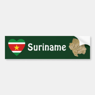 Para Coche Pegatina de Parabrisas Corazón con Bandera de Suri