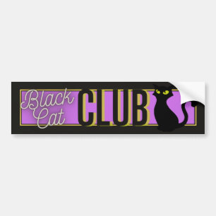 Para Coche Pegatina de parachoques Black Cat Club