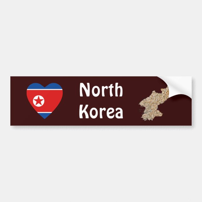 Para Coche Pegatina de Parachoques con Bandera de Corea del N (Frente)