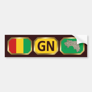 Para Coche Pegatina de Parachoques con Bandera de Guinea-Cona