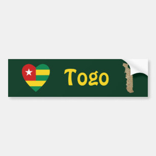 Para Coche Pegatina de parachoques con corazón de bandera de