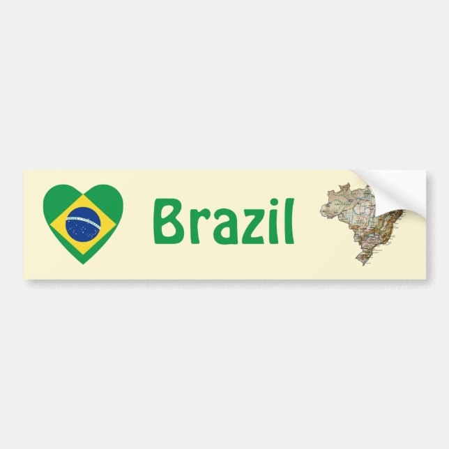 Para Coche Pegatina de parachoques con corazón de bandera de  (Frente)
