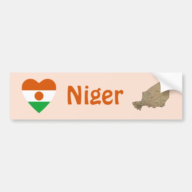 Para Coche Pegatina de parachoques con corazón de bandera de  (Frente)