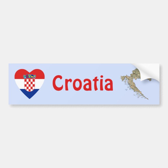 Para Coche Pegatina de parachoques con corazón y bandera de C (Frente)