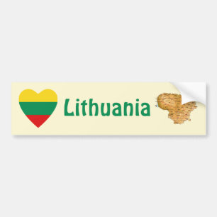 Para Coche Pegatina de parachoques con corazón y bandera de L