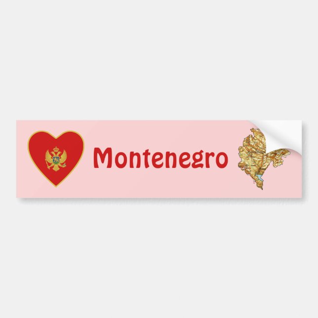 Para Coche Pegatina de parachoques con corazón y bandera de M (Frente)