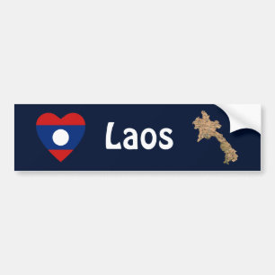 Para Coche Pegatina de parachoques con corazón y mapa de la b