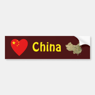 Para Coche Pegatina de Parachoques Corazón de Bandera de Chin