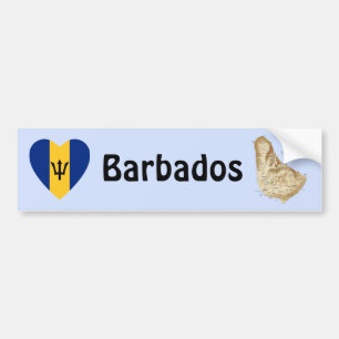 Para Coche Pegatina de parachoques de bandera de Barbados cor