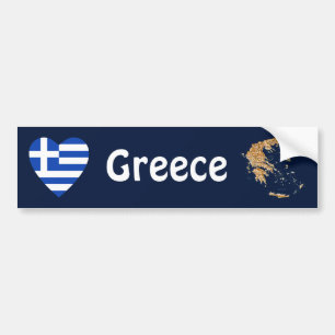 Para Coche Pegatina de parachoques de bandera de Grecia en fo