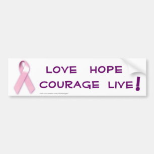 Para Coche Pegatina de parachoques de cáncer de cinta rosa
